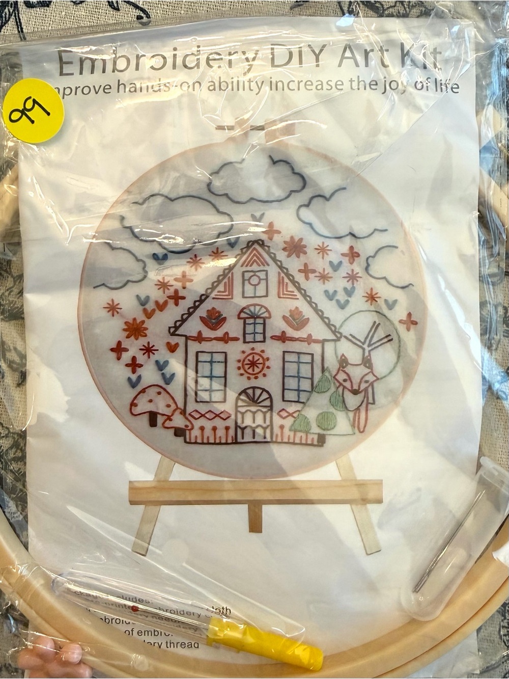 Charmed‎ Cottage Embroidery Kit With Hoop NEW Perfect For Beginners / Kids Art